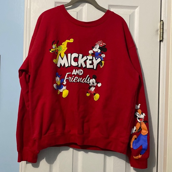 Disney Other - Disney Mickey and Friends red pullover sweatshirt size: Large (11-13)
